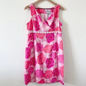 Vintage y2k Lilly Pulitzer Dress in Rambling Rose Print Size 10 (white tag)
